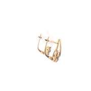 14K Yellow Gold Pave White & Cognac Diamond Loop Drop Earrings