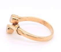 Charming Yellow Gold Diamond Bypass Ring