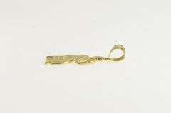 14K Yellow Gold Egyptian African Queen Throne Hieroglyphic Pendant