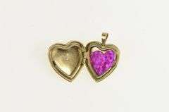 14K Yellow Gold Diamond Heart Love Picture Photo Locket Pendant
