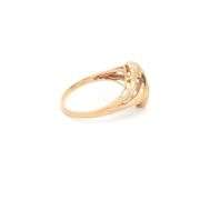 10K Yellow Gold Baguette Diamond Wavy Bypass Statement Ring