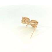 14K Yellow Gold Brushed Finish Retro Four Leaf Clover Lucky Pin/Brooch