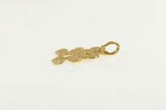 14K Yellow Gold Diamond Cut Teddy Bear Stuffed Animal Charm/Pendant