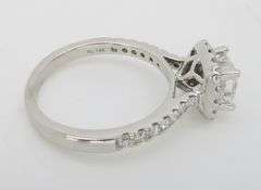 Stunning Princess Cut Halo Diamond Engagement Ring