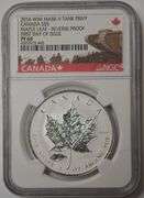 2016 WWI Mark-V Tank Privy Canada $5 Silver Maple First Day Of Issue NGC PF69