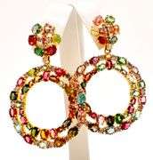 FANCY 24.00 CARAT TOURMALINE AND DIAMOND CHANDELIER EARRINGS