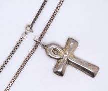 Vintage 925 Sterling Silver Cross Pendant on Chain