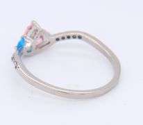 925 Sterling Silver Heart Shaped Cubic Zirconia Band