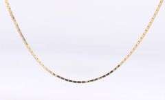 Simple Yellow Gold Mirror Box Chain Necklace
