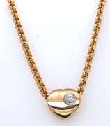 Chopard 0.25ct Diamond Les Chaines Bezel Set Heart Pendant Necklace in 18K W/Box
