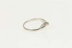 10K White Gold Wavy Diamond Freeform Statement Band Ring
