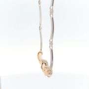 14K White Gold Baroque Pearl Diamond Bar Link Statement Necklace