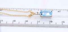 Attractive Yellow Gold Aquamarine and Diamond Pendant on Chain
