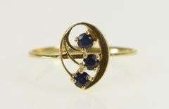 14K Yellow Gold Natural Sapphire Vintage Statement Cluster Ring