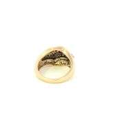 10K Yellow Gold Diamond Encrusted Bypass Vintage Band Ring