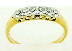 Antique 14K & 18K Gold Diamond Band, Size 6.5