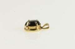 14K Yellow Gold Oval Black Star Sapphire Vintage Classic Pendant