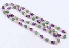 Mulit Color Jade Beaded Long Necklace