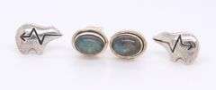 Sterling Silver Two Pair Of Stud Earrings