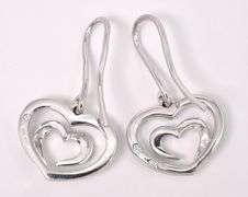 Heart Dangle Earrings In Sterling Silver