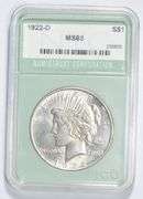 MS65 1922-D Peace Silver Dollar - Graded NTC