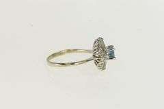 18K White Gold 2.75 Ctw Blue Topaz Diamond Engagement Ring