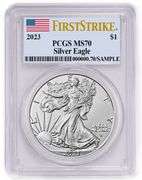 CERTIFIED UNCIRCULATED SILVER EAGLE 2023 MS70 PCGS FIRST STRIKE