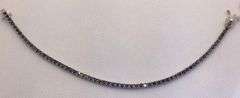 GORGEOUS AND STYLISH 14K WHITE GOLD BLACK DIAMOND TENNIS BRACELET