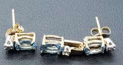 Solid 14 Kt Gold Diamond and Sky Blue Topaz Set