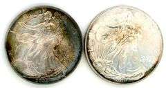 2 Different American Silver Eagles: 2002 & 2005