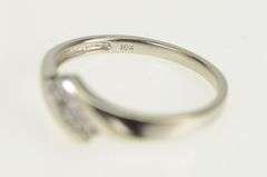 10K White Gold Vintage Three Stone Bypass Statement Ring