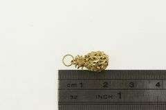 14K Yellow Gold 3D Diamond Cut Pineapple Tropical Fruit Charm/Pendant