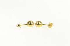 14K Yellow Gold 6.0mm Round Vintage Classic Ball Stud Earrings