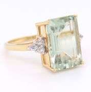 10KT Yellow Gold Radiant Green Amethyst Ring