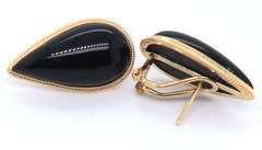 Chic 14kt YG Black Onyx Pear Shaped Earrings