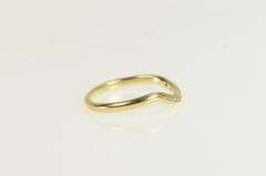14K Yellow Gold 1940's Diamond Curvy Contour Wedding Band Ring