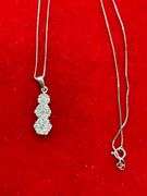 CERTIFIED 14K WHITE GOLD AND DIAMOND CHAIN AND PENDANT