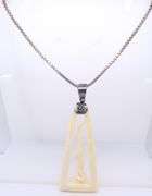 Italian Sterling Silver Bone Yoga Pendant With Box Chain