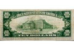 $10 1929 Series Brown Seal National Currency Note