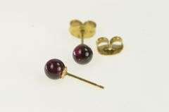 14K Yellow Gold 5.1mm Tourmaline Sphere Ball Vintage Stud Earrings