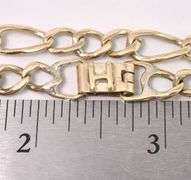 Handsome Figaro Chain Bracelet In Yellow Gold