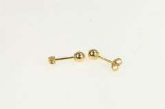 14K Yellow Gold 4mm Vintage Simple Classic Ball Stud Earrings