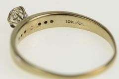 10K Yellow Gold Retro Ornate Diamond Classic Promise Ring