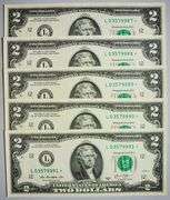 (5) Superb Crisp 2013 $2 Star Replacement Notes San Francisco-Consecutive!