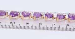 Fantastic Yellow Gold 22ctw Amethyst Heart Bracelet