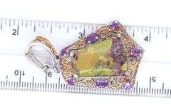 925 Sterling Silver Jasper and Amethyst Pendant