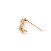 14K Yellow Gold Art Nouveau Pearl Natural Acorn Oak Enamel Pin/Brooch