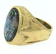 Fantastic Yellow Gold Abalone Men's Ring