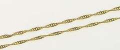 14K Yellow Gold 1.3mm Singapore Spiral Link Rolling Twist Necklace