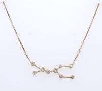 Porter Lyons 0.15ctw Diamond Gemini Zodiac Pendant Necklace in 14K